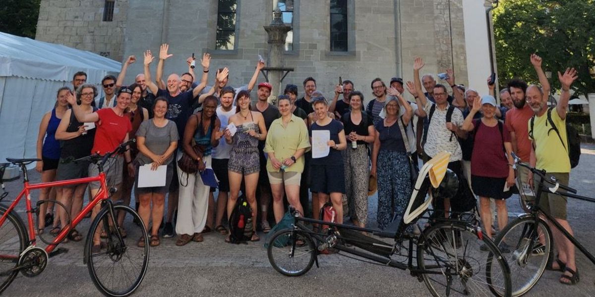 Les bénévoles du comptage des vélos à Winterthour, en juin 2025.